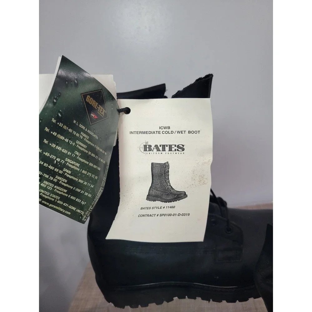 NEW Bates Mens 10.5 W Combat Cold Wet Boot Black Leather Gore-Tex Waterproof NWT